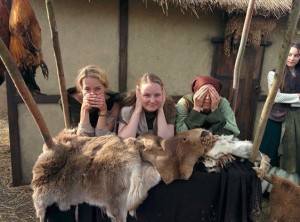 Chloe Belcher (centre) with her fellow stall-holders